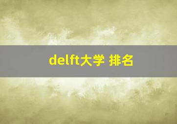 delft大学 排名